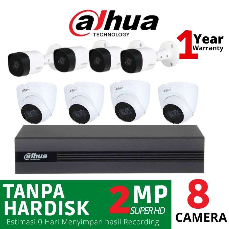 PAKET CCTV DAHUA 2MP 8 CAMERA 8 CHANNEL