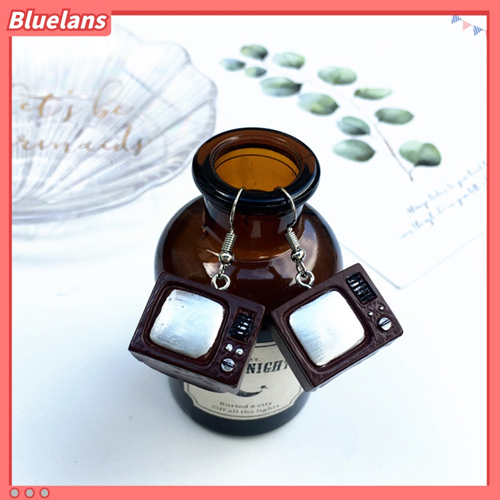 Anting Kait Gantung Wanita Desain Phonograph Radio Gaya Vintage Untuk Hadiah