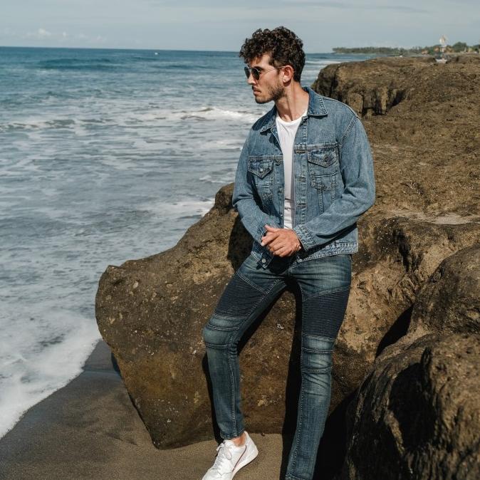 Weird Jeans - Biker Blue Indigo -Celana Jeans Pria Skinny Slimfit