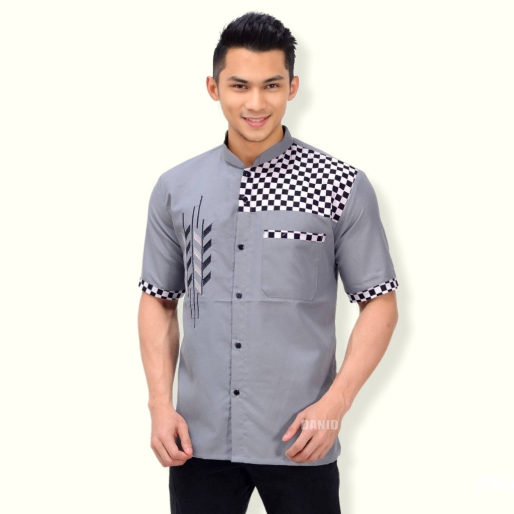 Baju Koko Kurta Lengan Pendek Baju Koko Fashion Muslim Pria Dewasa Terbaru