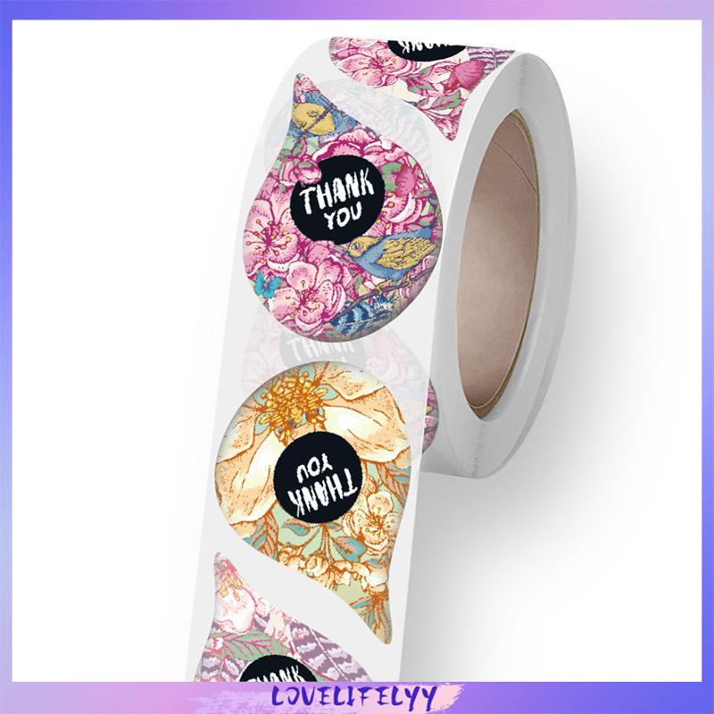 

500 PCS Warna Printing Self Adhesive Seal Label Sticker Terima Kasih Roll Sticker -LOY