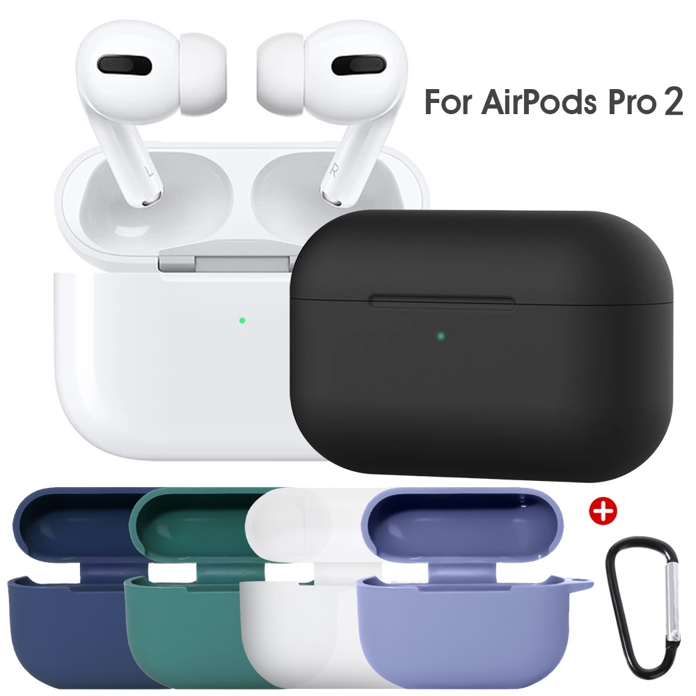 Casing Silikon Apple Airpods Pro 2 Warna-Warni Dengan Pengait