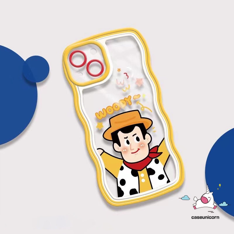 Oppo A17 A95 A15 A16 A77s A78 A12 A57 A55 A17K A3s A16K A96 A1K A77s A77 A5s A53 A9 A5 A54 A74 A76 A15s A7 F9 A16E A16s A52 Reno 8T 7Z 8Z 6 Toy Story Kartun Lembut Bergelombang Casing Edge