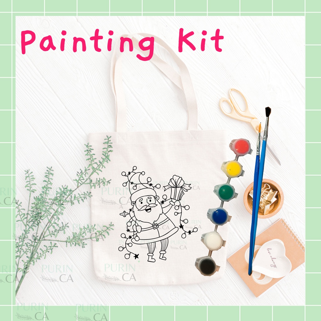 Painting Kit Coloring Kids Bag Motif Christmas Santa Part 1