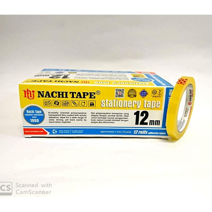 

(Dus) Nachi Selotip Stationery Yellow Inner Dus 12 mm x 72 yard