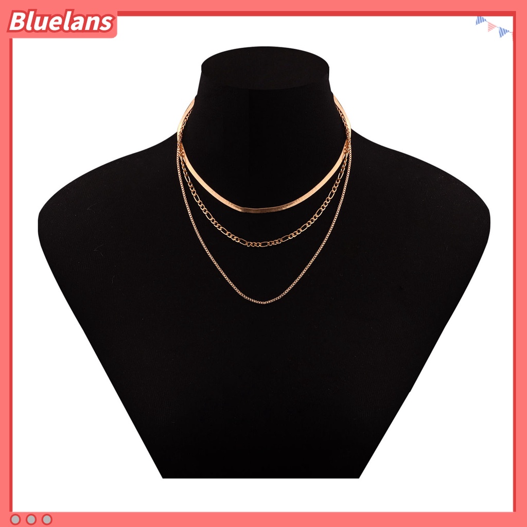 Bluelans Kalung Choker Multilayer Gaya Punk Hip-Hop Untuk Wanita