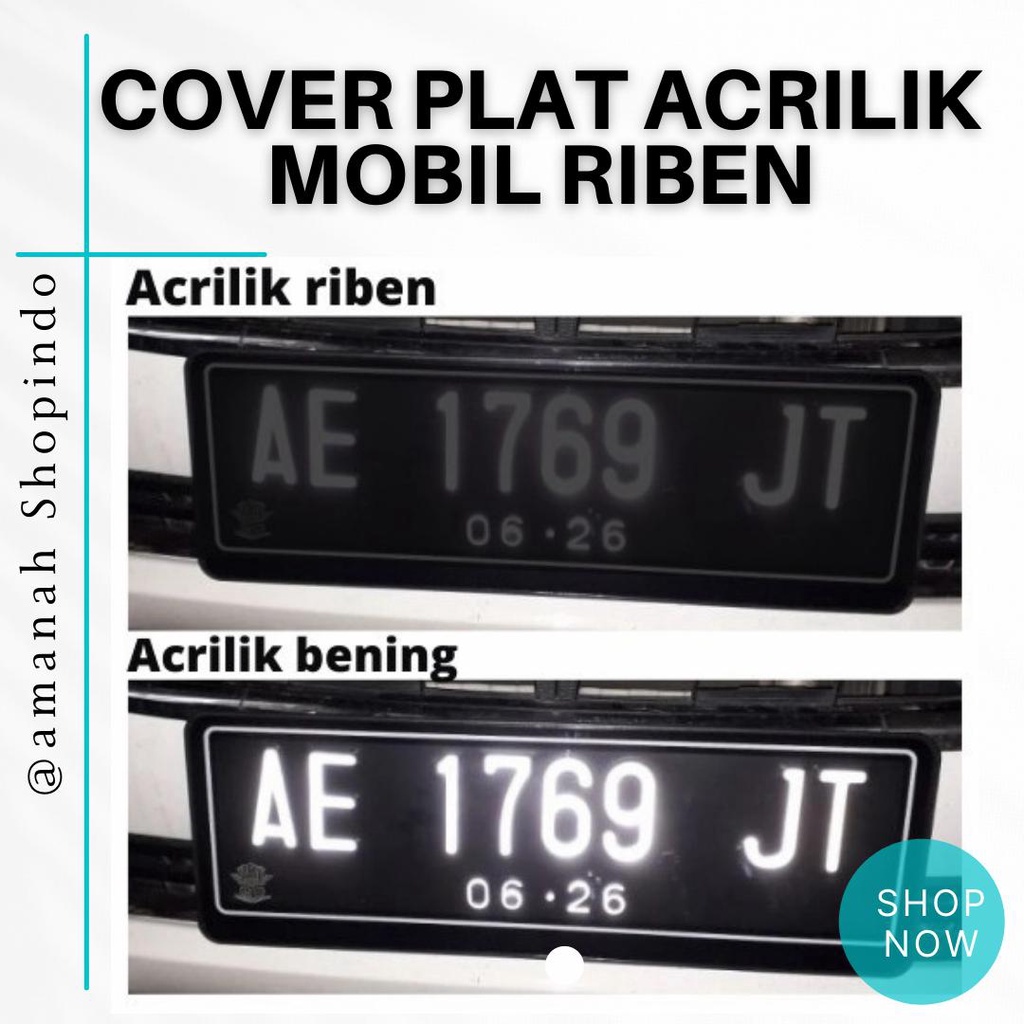 Tatakan plat mobil / Cover plat mobil Akrilik riben hitam