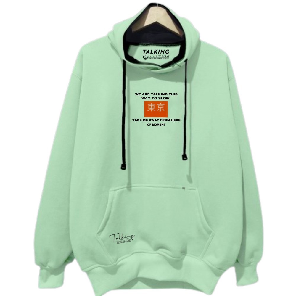 Hoodie Pria Distro Talking Hijau Mint We Are Talking Sweater Cream Terpopuler Hudi Oversize Hodi Jaket Switer