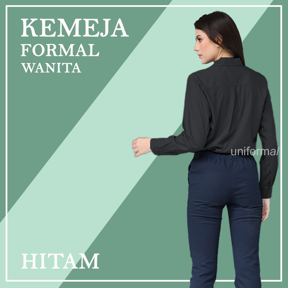 Kemeja Formal Wanita Lengan Panjang Kantor Kerja, Atasan BIG SIZE JUMBO OVERSIZE / Shirt Cewek / Hem Cewe Kantoran Ld 120 130 / polos Putih Hitam Navy Biru Muda Abu Muda Abu Tuca / termurah / Nikahan / Wisuda / Casual Cotton Katun Premium