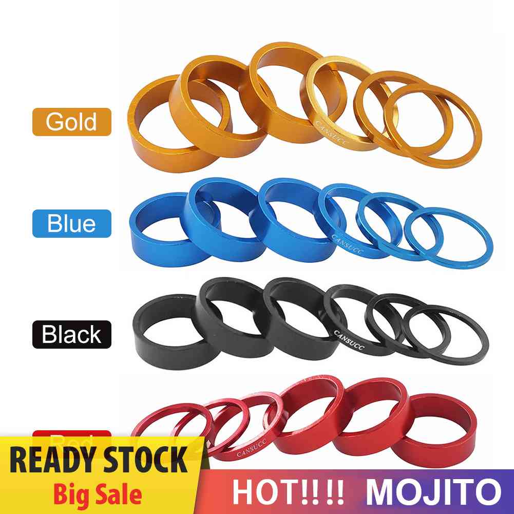 Cansucc 6pcs Gasket Spacer Headset Fork Depan Sepeda Mtb 28.6mm