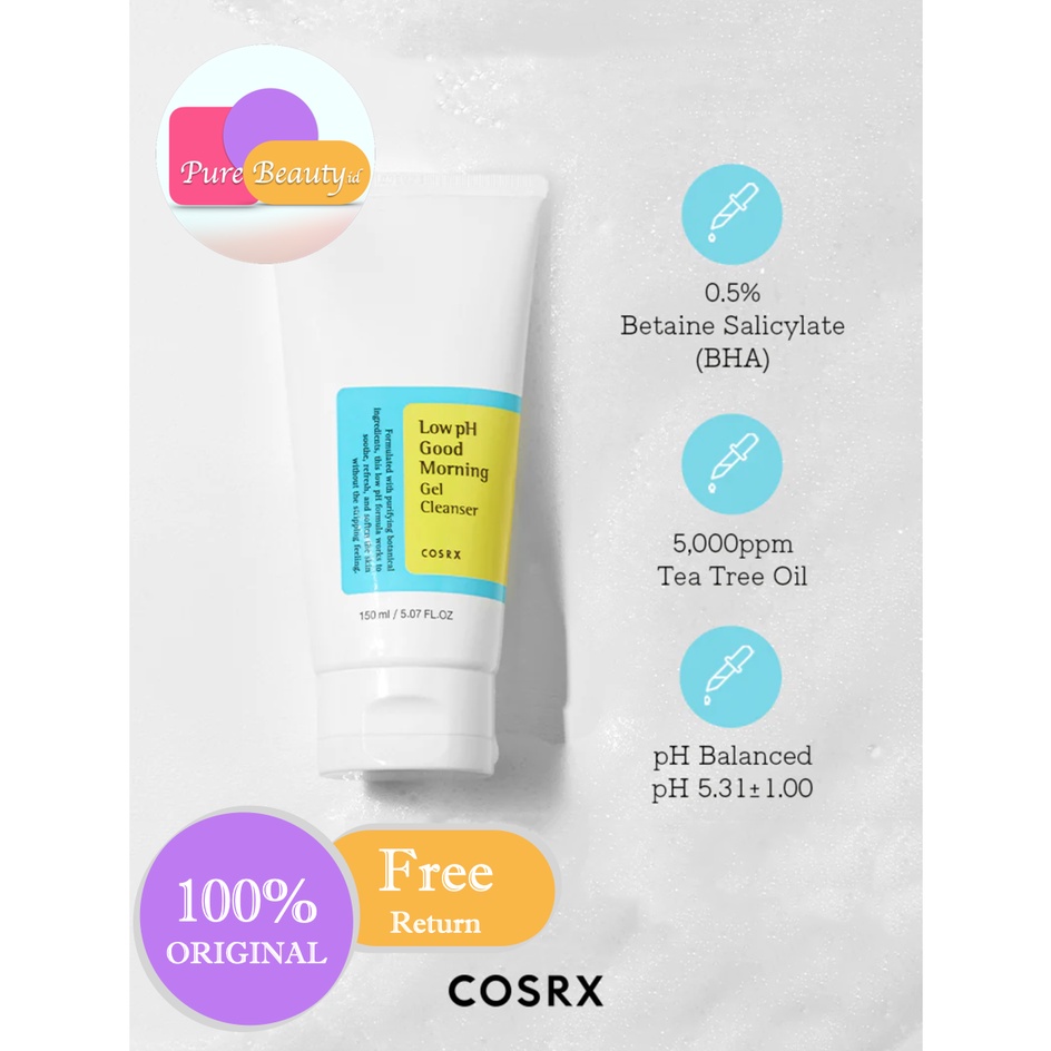 COSRX Low pH Good Morning Gel Cleanser 150 ml pembersih wajah Skincare | Melembapkan | Melembabkan kulit | Kulit mati | Minyak berlebih ❤ 100% Original ❤