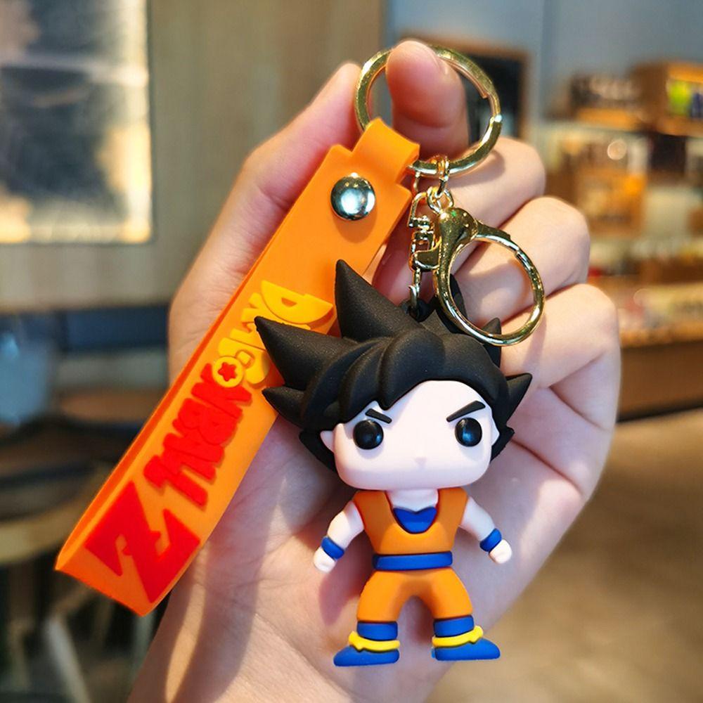 Lanfy Dragon Ball Gantungan Kunci Trendi Lucu Hadiah Hadiah Anime Action Figure Vegeta Kartun Kunci Gesper Son Goku Key Lanyard