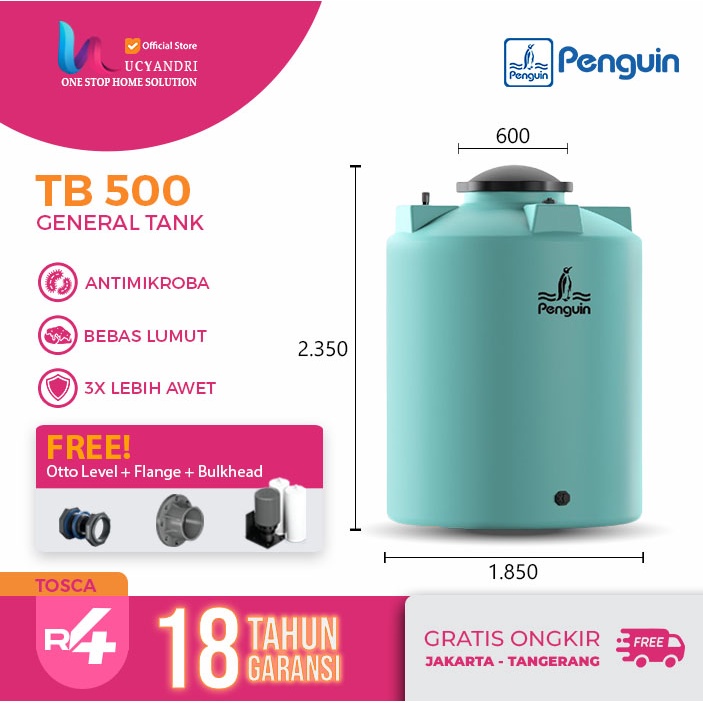 Tangki Air  Penguin TB 500 / Tandon Air / Toren Air Free Ongkir TERMURAH