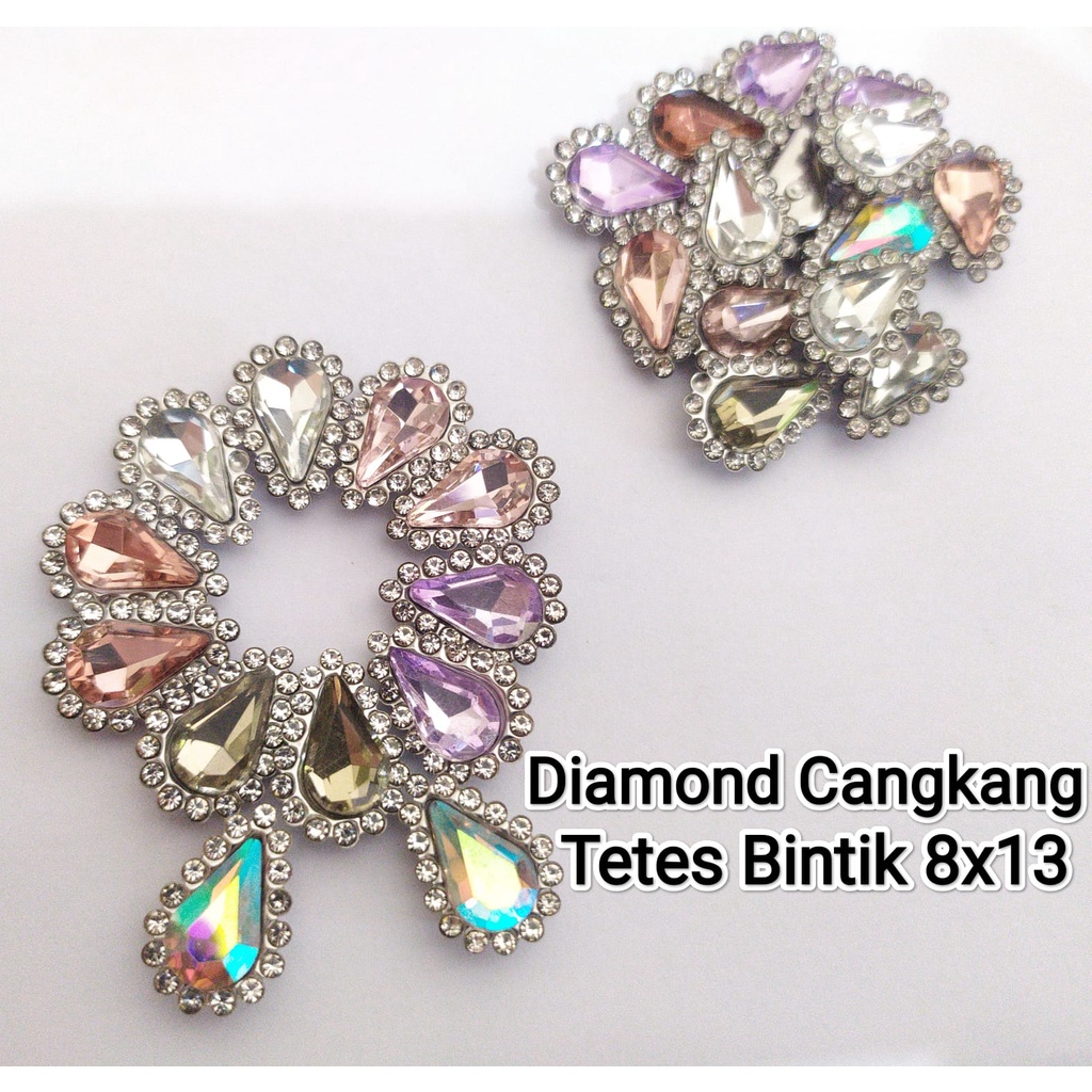 Diamond Cangkang / Permata Cangkang Tetes Bintik 8x13, 50 pcs