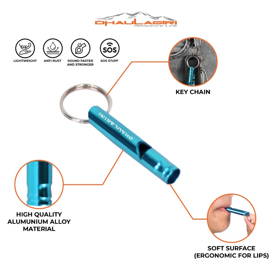 Peluit Dhaulagiri Whistle Emergency Alumunium Pluit Survival Outdoor