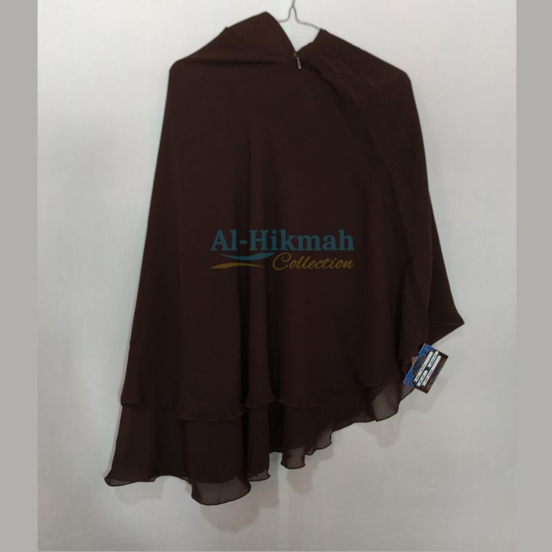Purdah Safar Lepasan Coklat tua Full Sifon