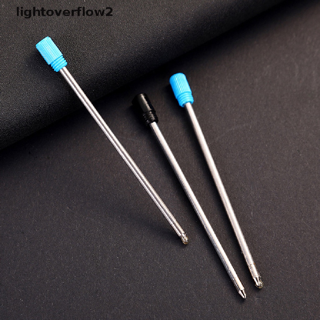 (lightoverflow2) 10pcs / Set Bolpoin Tinta Isi Ulang 7cm 0.5mm Bahan Metal Untuk Stationery Sekolah / Kantor