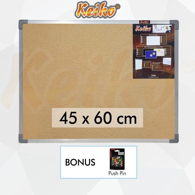 

[COD] Softboard Cork Pin Board / Papan Mading Gantung Keiko 45 x 60 cm TERUJI Kode 295