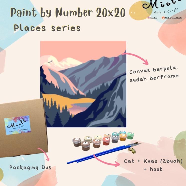 

Super Original PAINT BY NUMBER 20x20 - PLACES SERIES / DIY PAINTING BY NUMBER / KANVAS LUKIS (20cmx20cm) + WOODEN FRAME / BINGKAI KAYU