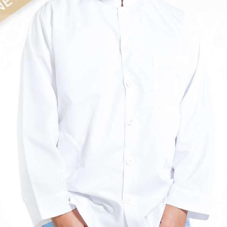 Terlaris baju koko pria putih lengan panjang polos baju Koko putih terbaru