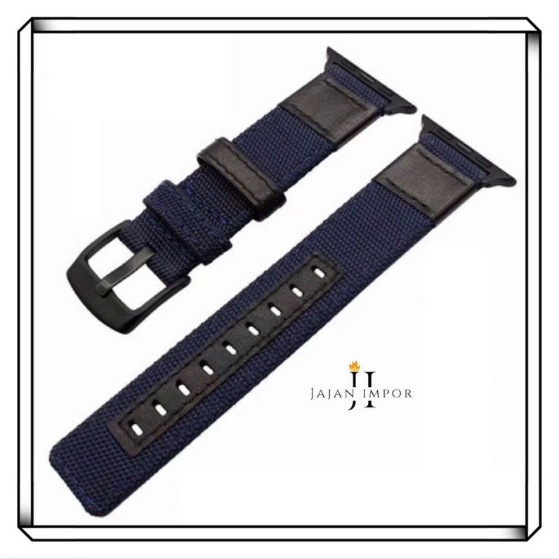 Tali Strap Kanvas Nylon Kulit lWatch / i watch / i-watch 3 4 5 6 7 SE 41mm 42mm 45mm 49mm Iwo 38mm 40mm 41mm