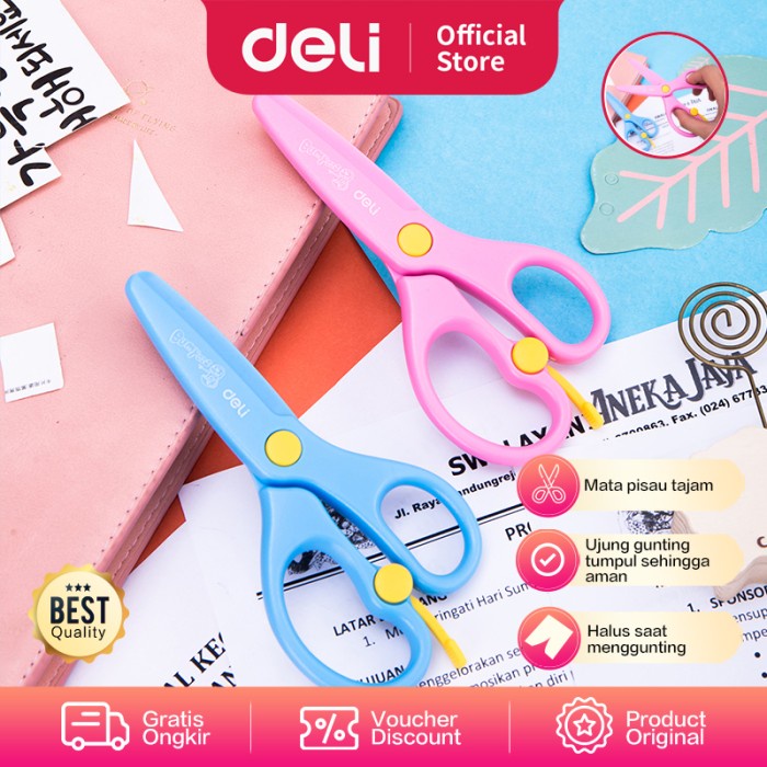 

Pemotong Deli Ed60402 Gunting Plastik-Plastic Scissors 130Mm Safe