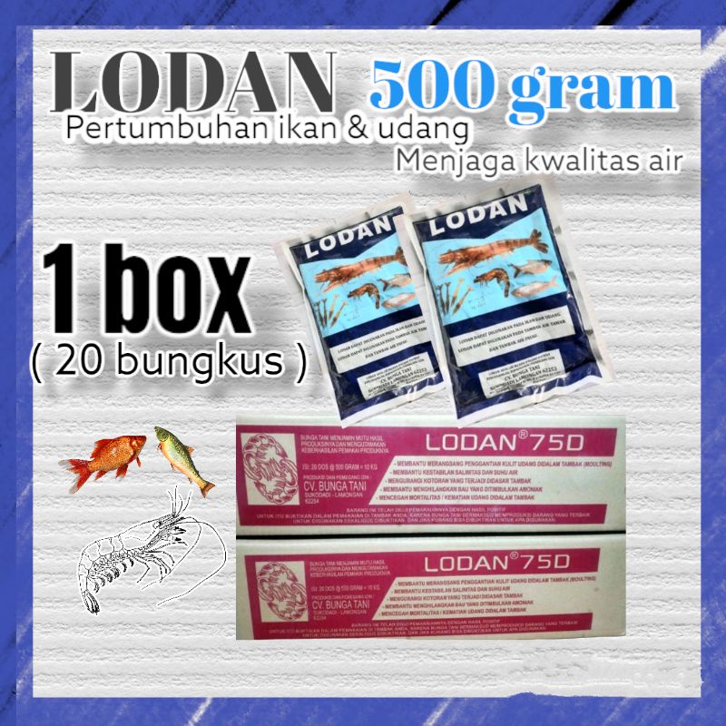 Lodan 500 gram ikan Udang perdus(20 sachet)-1 dos lodan