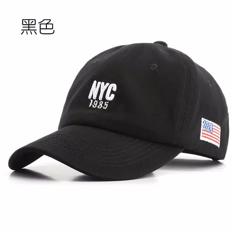 Topi baseball distro nyc 1985 import pria original cap bordir nimbul material cotton premium