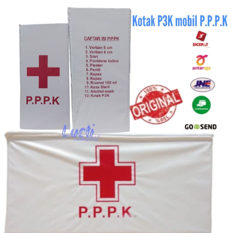 P3K Mobil PPPK /Kotak P3k + isi Buat mobil / Kotak P3k mobil