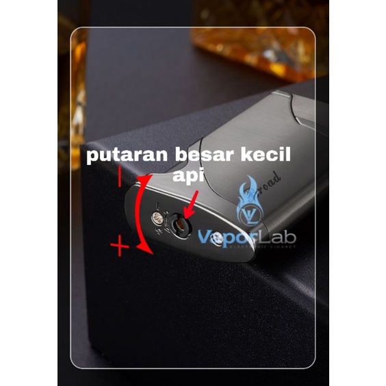 mancis korek api bara BROAD ada indikator gas torch lighter murah unik