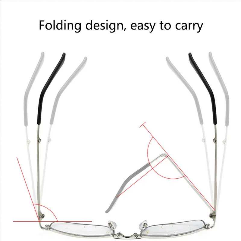 [TOSERBA_EMAK] - Kacamata Baca Rabun Dekat Folding Reading Glasses Anti Blue Light +1.5 - RGS30 - Silver