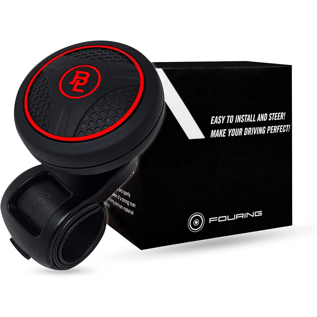 Fouring Power Handle Black Label Silicone Original Korea Premium Alat Bantu Putar Stir Mobil Anti Slip