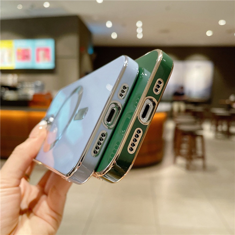 Soft Case Silikon TPU Motif Magsafe Untuk iPhone 11 12 13 Pro 14 Pro Max