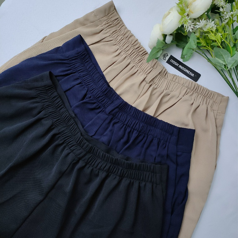 Loose Pants Trousers Wanita Anti Kusut (Bahan Tebal) - Celana Kulot Highwaist Wanita Bahan Jatuh Celana Kantor Formal / Casual