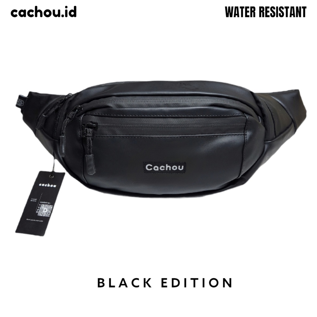 Waistbag Pria Cachou Black Edition Weazac