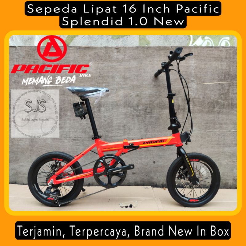 Sepeda Lipat / Folding Bike 16 Inch PACIFIC SPLENDID 1.0 Alloy 7 Speed New