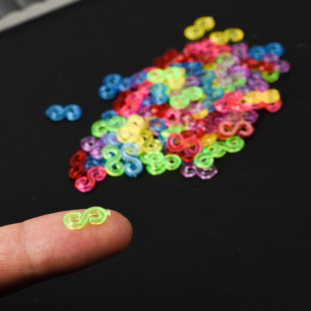 100 Pcs Klip Kait Gelang Kalung Bahan Plastik Karet Akrilik Warna-Warni