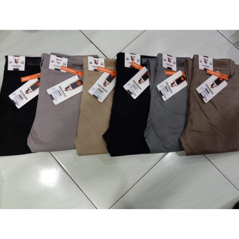 celana panjang chino pria Goviboss original import-Hitam-28