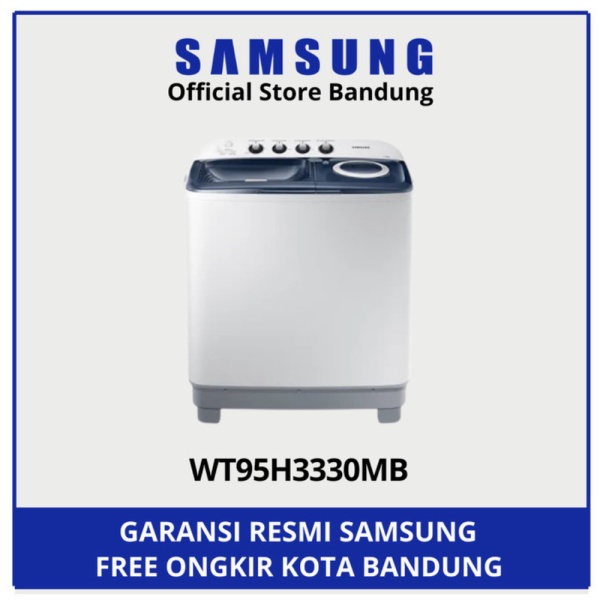 SAMSUNG MESIN CUCI 2 TABUNG 9.5Kg WT95H3330MB Promo