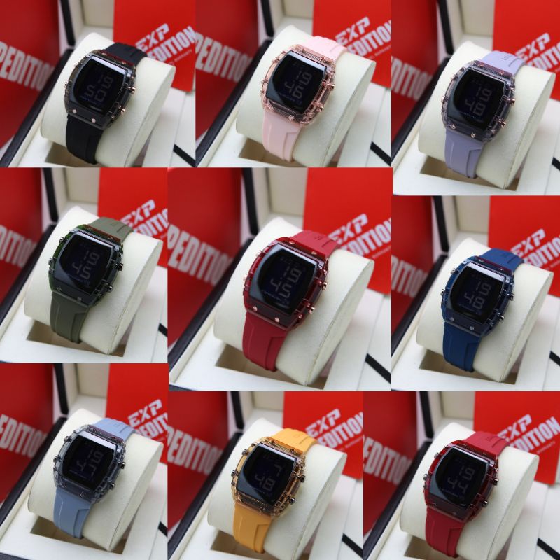 JAM TANGAN WANITA EXPEDITION E6827 / E 6827 RUBBER DIGITAL ORIGINAL GARANSI RESMI 1 TAHUN