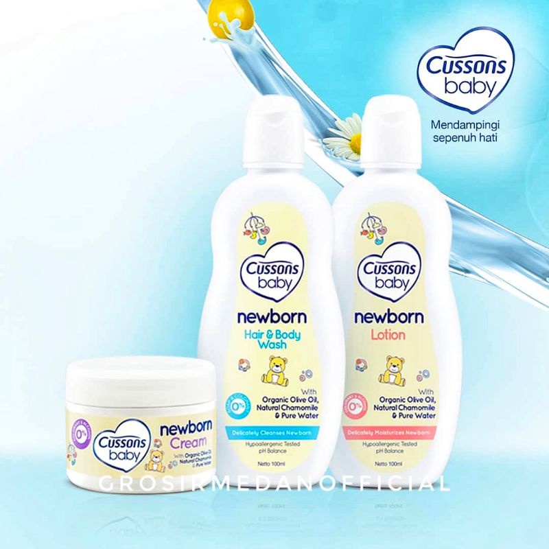 CUSSONS BABY NEWBORN - BABY WASH, BABY LOTION, BABY CREAM, BABY WIPES - MELINDUNGI KULIT BAYI YANG LEMBUT DAN SENSITIF DARI IRITASI