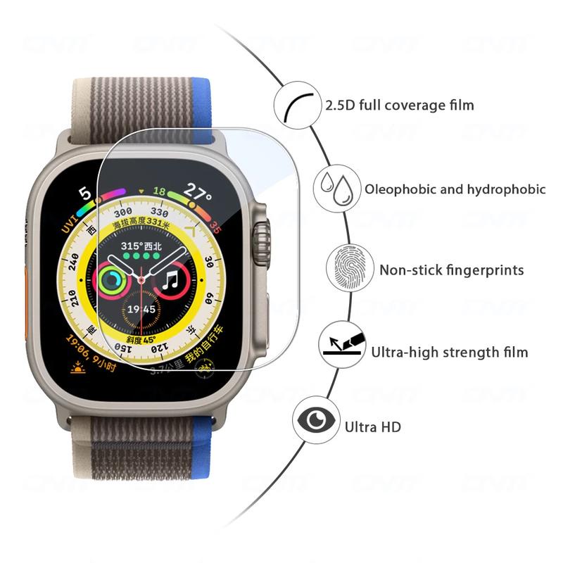 Pelindung Layar Tempered Glass HD 3D Curved 49mm Untuk Apple Watch Ultra 49mm