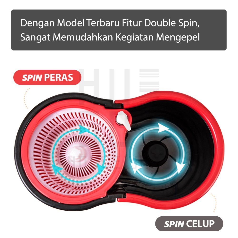 Alat Pel Lantai Ultra Mop Eldora - Spin Mop Black HUGO