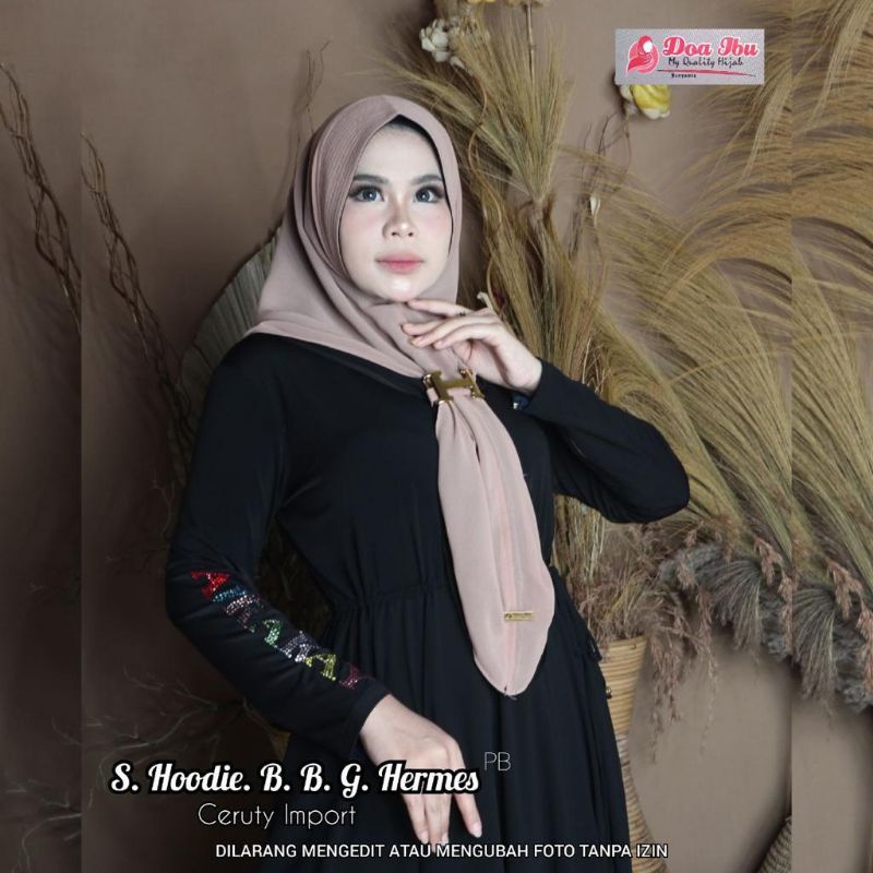 73 JILBAB DOA IBU CERUTY BOLAK BALIK HOODIE GESPER