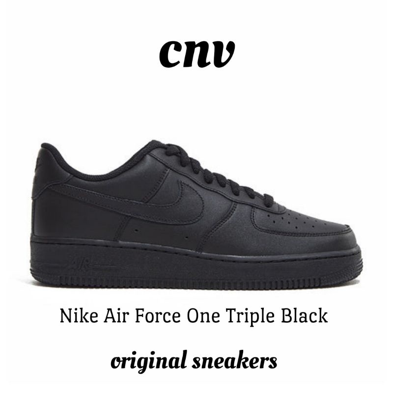 Nike Air Force One Triple Black 100% ORIGINAL RESMI