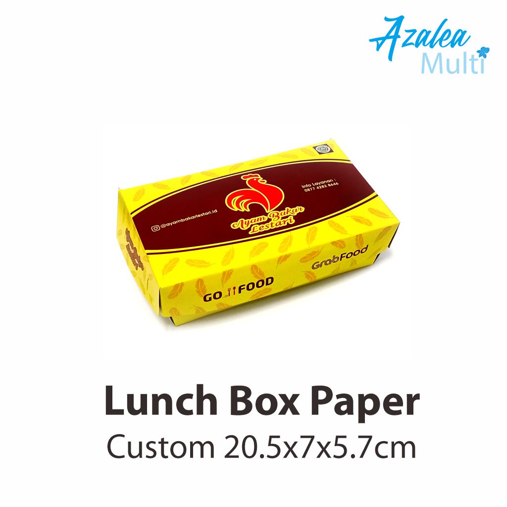 Lunch Box Custom 20.5x7x5.7cm Tutup Sambung / Dus Makanan / Kotak Nasi / Lunch Box Paper / dus nasi