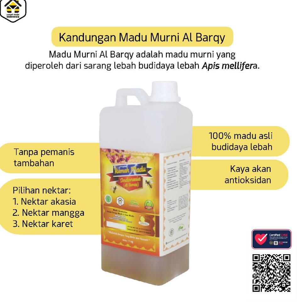 

ARTZ5l5K--Madu Al-barqy Ternak isi 1kg/madu asli /madu ternak / madu murni tanpa campuran sudah Uji Laboratorium