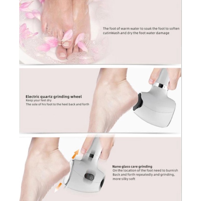 Electric Foot Grinder Callus Remover Penghalus Kaki Elektrik Pembersih Kulit Mati Kaki