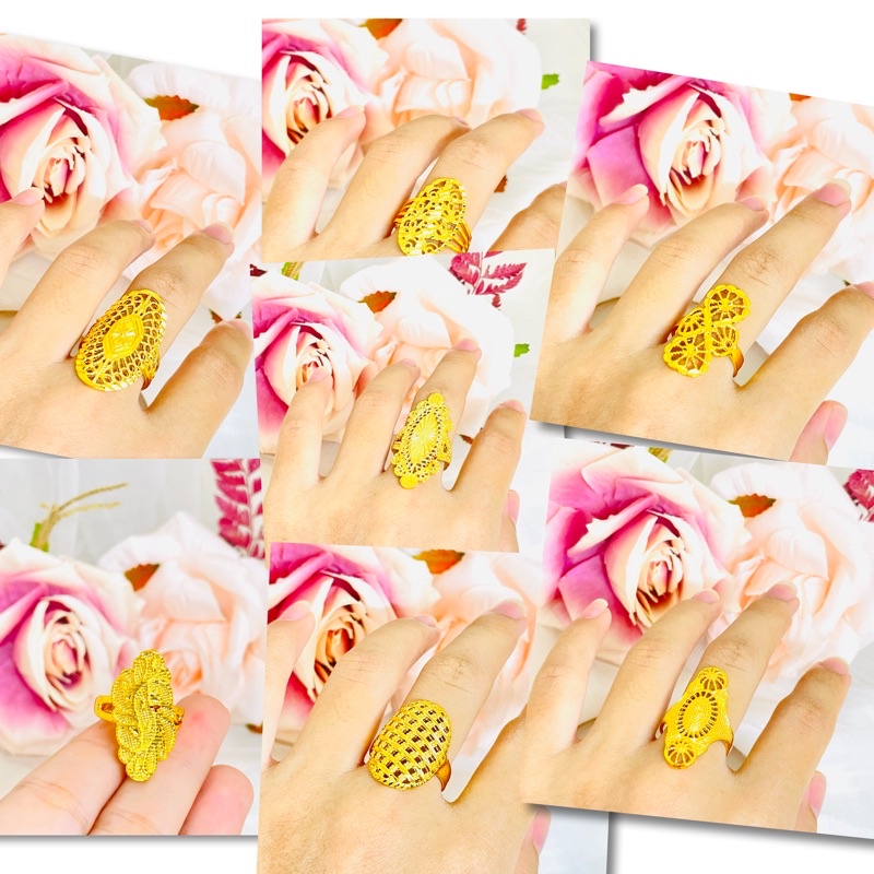 Cincin dubai motif emas kuning Dewasa Xuping