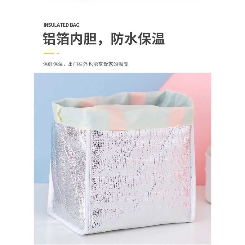 ❀ Chingu ❀ PA077 Tas Bekal Motif Macaroon Pattern Lunch Cooler Bag Salur Makanan Aluminium Kotak Makan Import Murah